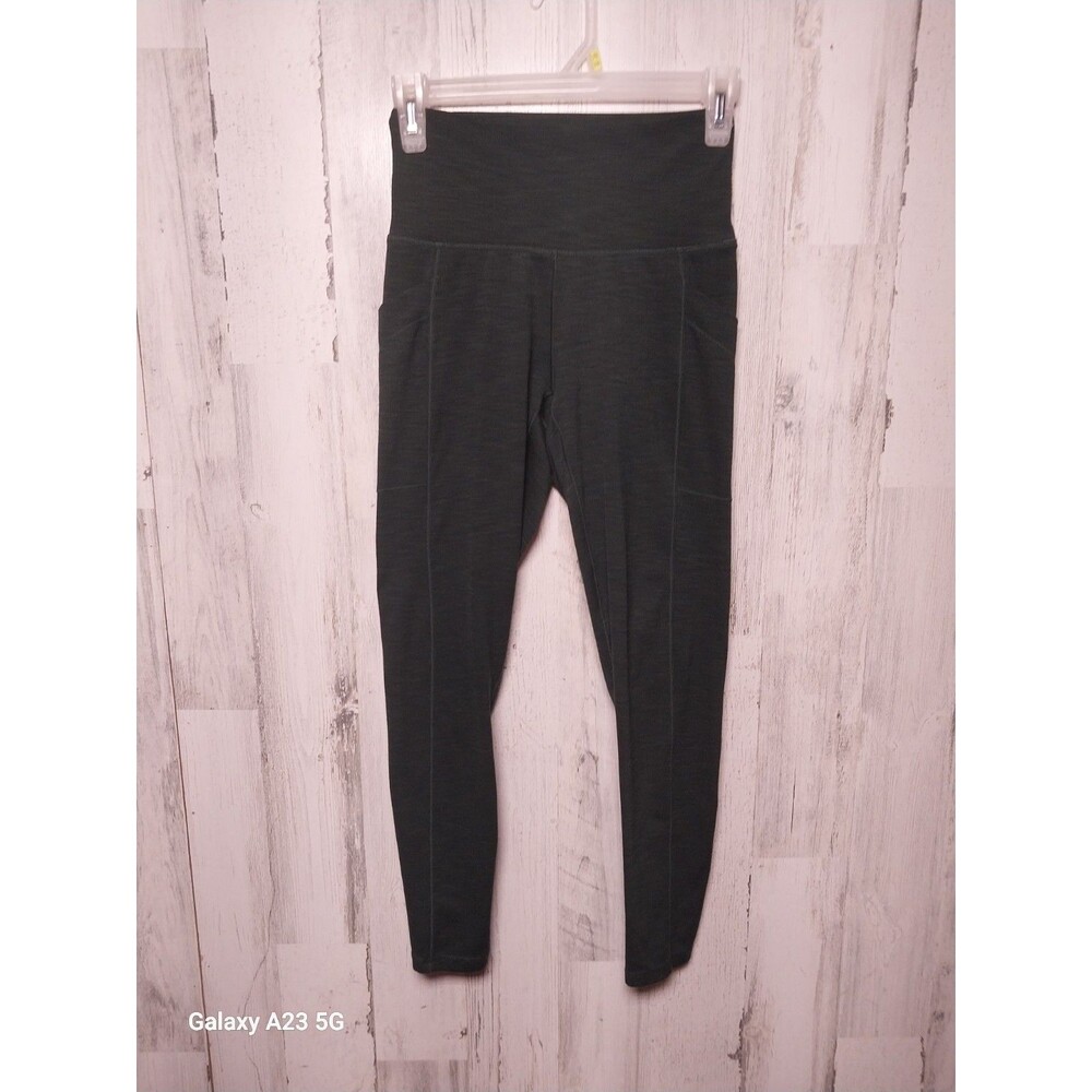 Prana Women's Small Dark Green Ribbed Leggings